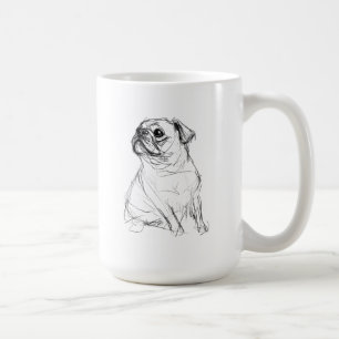 Taza De Café Adorable Pug Elegante Diseño