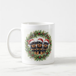 Taza De Café Adorable Puppy Rottweilers Christmas Mug