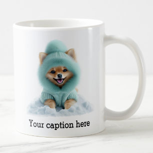 Taza De Café Adorable recreo de invierno de Pomerania