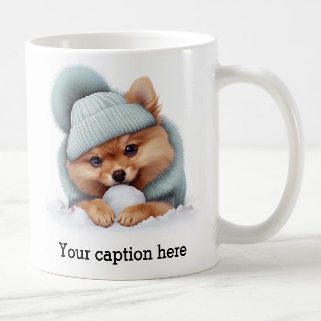 Taza De Café Adorable recreo de invierno de Pomerania (Subido por el creador)