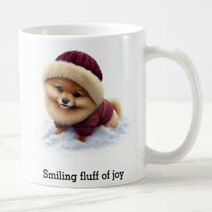 Taza De Café Adorable recreo de invierno de Pomerania