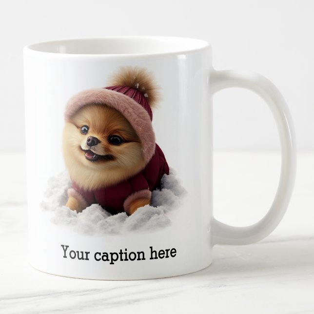 Taza De Café Adorable recreo de invierno de Pomerania (Subido por el creador)