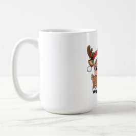 Taza De Café Adorable Reno de Navidad & Muñeco de Nieve