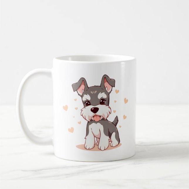 Taza De Café Adorable Schnauzer Puppy Mug (Izquierda)