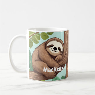 Taza De Café Adorable Sloth Lazy Personalizado Coffee Mug Gift 