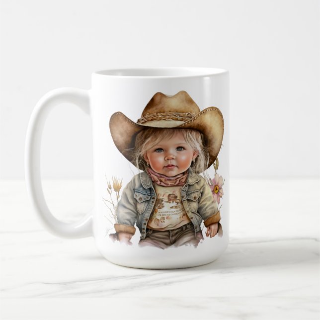 TAZA DE CAFÉ ADORABLE SONRIENTE PEQUEÑA CHICA (Izquierda)