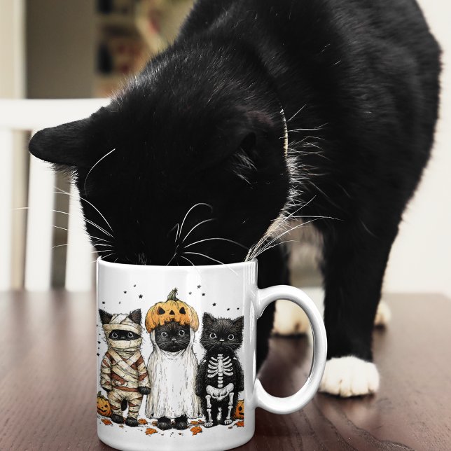 Taza De Café Adorable Spooky Cats Halloween Mug (Subido por el creador)