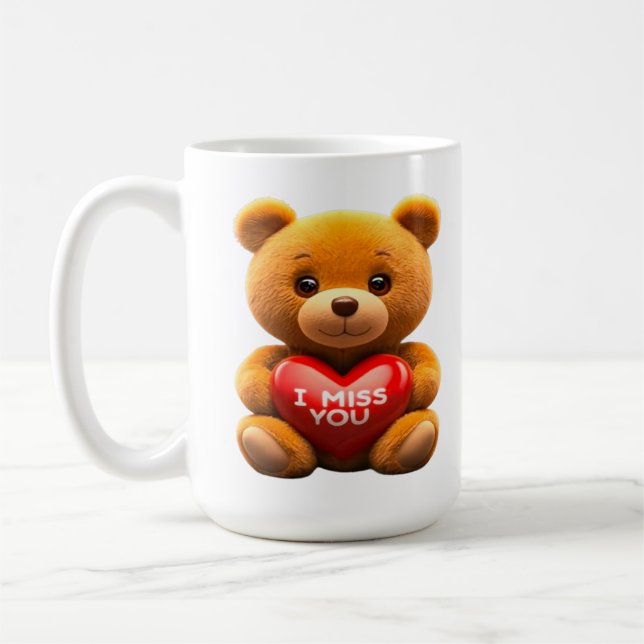 Taza De Café Adorable Teddy bear I miss you (Izquierda)