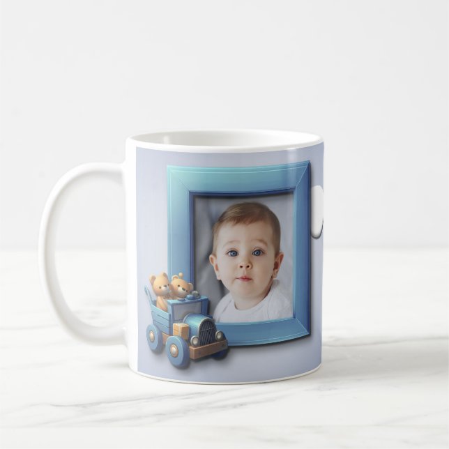 Taza De Café Adorable Teddy Bear Truck Customizable Design (Izquierda)