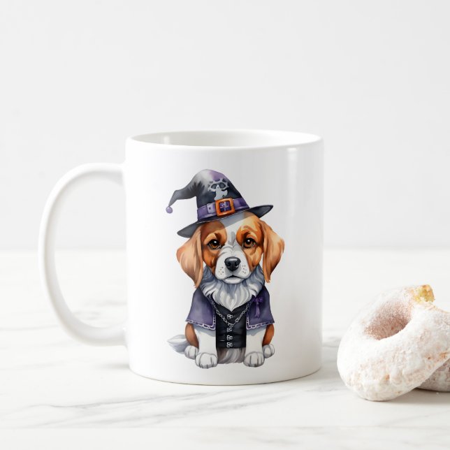Taza De Café Adorable temporada espeluznante de Beagle Puppy Ha (Con donut)