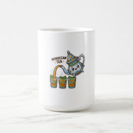 Taza De Café Adorable Tetera de Té de Menta Marroquí Kawaii y V