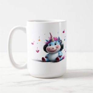 Taza De Café Adorable unicornio con micrófono para auriculares