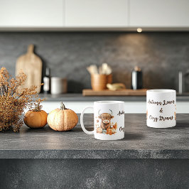 Taza De Café Adorable Vaca Autumn Highland
