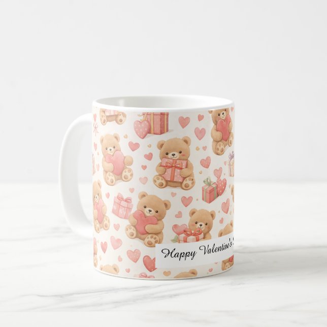 Taza De Café Adorable Valentine’s Day Coffee Teddy Bear Mug (Anverso izquierdo)