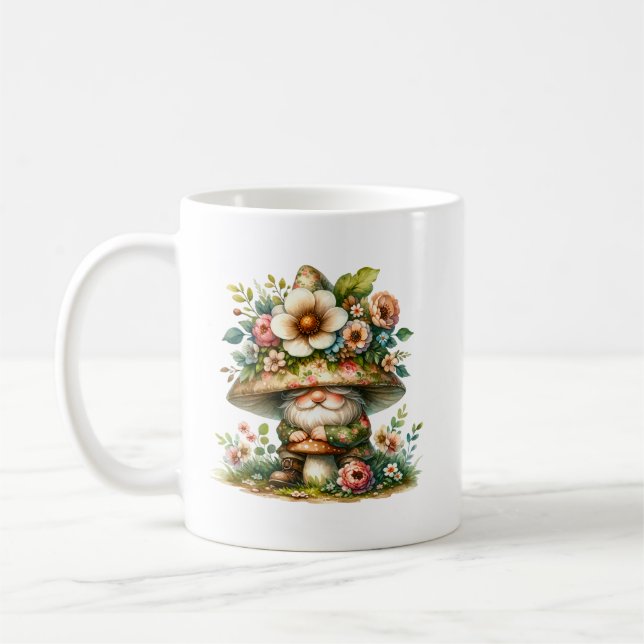Taza De Café Adorable Watercolor Garden Gnome (Izquierda)