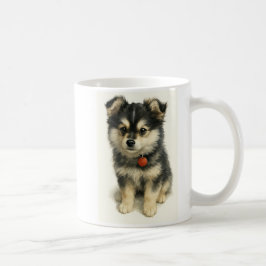 Taza De Café Adorable Watercolor Pomchi Puppy Portrait 