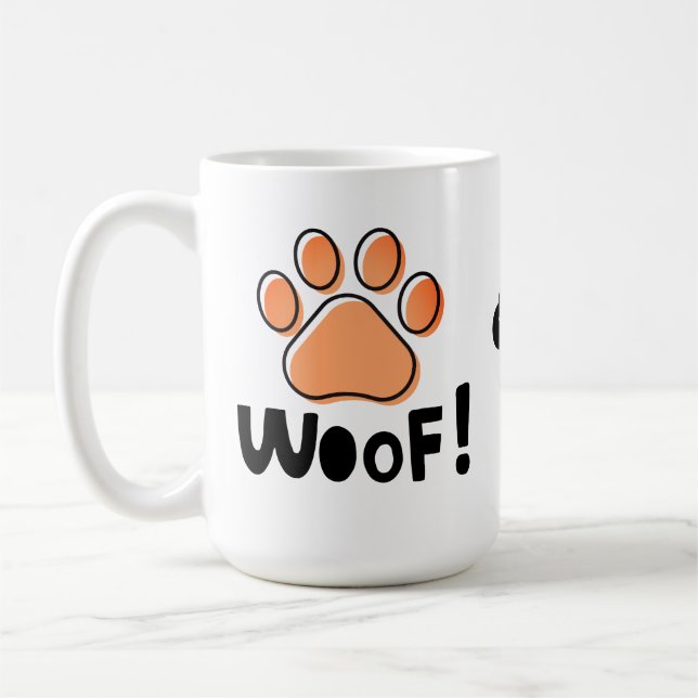 Taza De Café Adorable Woof Dog Amantes del Café Mug (Izquierda)