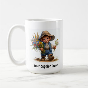 Taza De Café Adorable Young Munchkin en ropa vintage