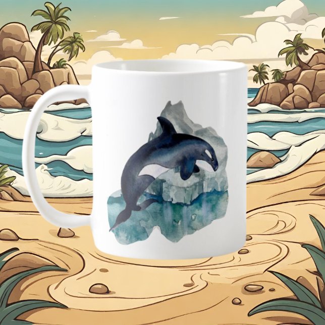 Taza De Café adorables amantes de la ballena ártica añaden mono (Subido por el creador)