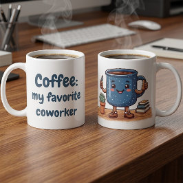 Taza De Café Adorables Amantes del Café de Oficina Kawaii