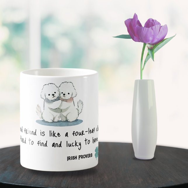 Taza De Café Adorables amigos de Bichon con una cita (Subido por el creador)