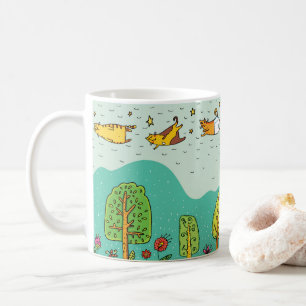 Taza De Café Adorables Gatos Voladores