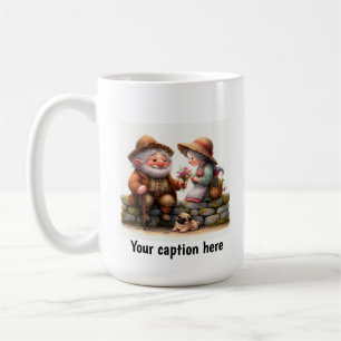 Taza De Café Adorables Munchkins Ancianos con Ropa de Campo