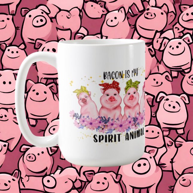 Taza De Café adoradores de cerdos lindos chica añadir monograma (Subido por el creador)