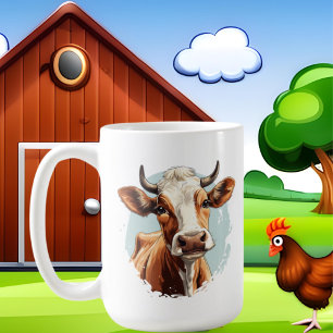 Taza De Café adoradores de vacas lindas añaden monograma