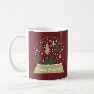 Taza De Café Adornado Globo de Nieve de Navidad Moderno