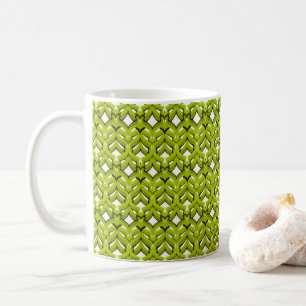 Taza De Café Adorno brillante abstracto plano verde neón
