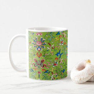 Taza De Café Adorno Chino Vintage Owen Jones Floral Verde