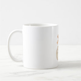 Taza De Café Adorno de lazo de melocotón de calabaza blanca