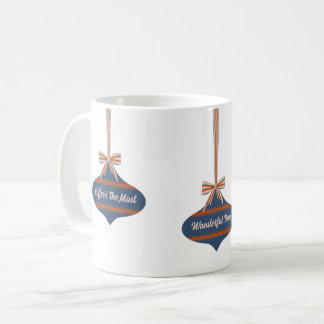 Taza De Café Adorno de Navidad Vintage de Color Editable