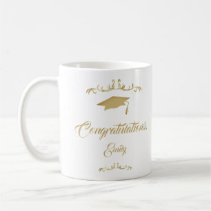 Taza De Café Adorno de oro elegante Felicitaciones Graduación