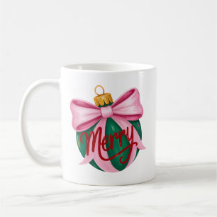 Taza De Café Adorno de pincelada Preppy Navidad Coquette Navida