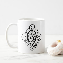 Taza De Café Adorno Monograma Swash Personalizado