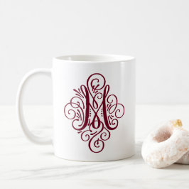Taza De Café Adorno Monograma Swash Personalizado