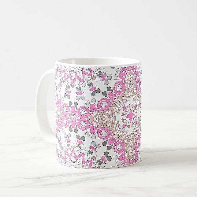 Taza De Café Adorno multicolor mandala caleidoscopio (Anverso izquierdo)