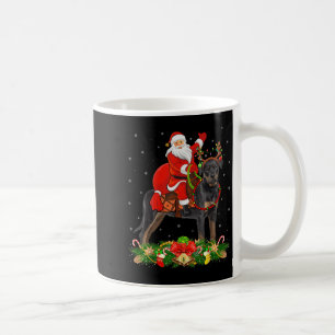Taza De Café Adorno Navideño Gracioso Santa Montando Perro Rott