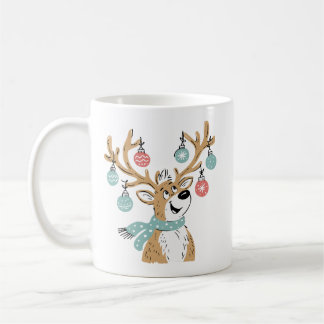 Taza De Café Adornos de Cuerno de Reno de Navidad Lindos
