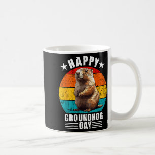 Taza De Café Adornos divertidos y felices del Día de la Marmota