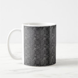 TAZA DE CAFÉ ADORNOS NAVIDEÑOS NEGROS Y BLANCOS PARA FIESTAS