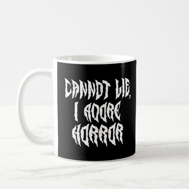 Taza De Café Adoro el Terror (Texto Blanco) (Izquierda)