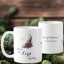 Taza De Café Advent Await the Lord with Hope Christmas Star