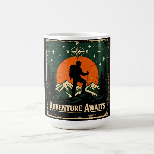 Taza De Café Adventure Awaits – Outdoor Exploration Hiker (Centro)