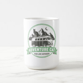 Taza De Café Adventure Cat Van Life  - Retro Camper Van