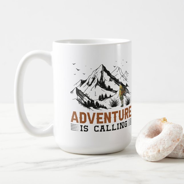 Taza De Café Adventure está llamando a mugs (Con donut)