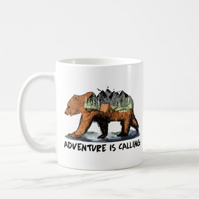 Taza De Café Adventure está llamando Oso de Camping (Izquierda)