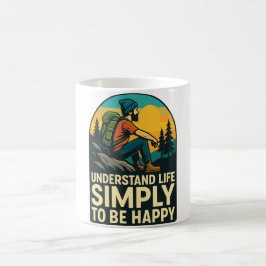 Taza De Café Adventure Hiking Retro Illustration